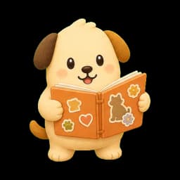Pip reading a sticker book